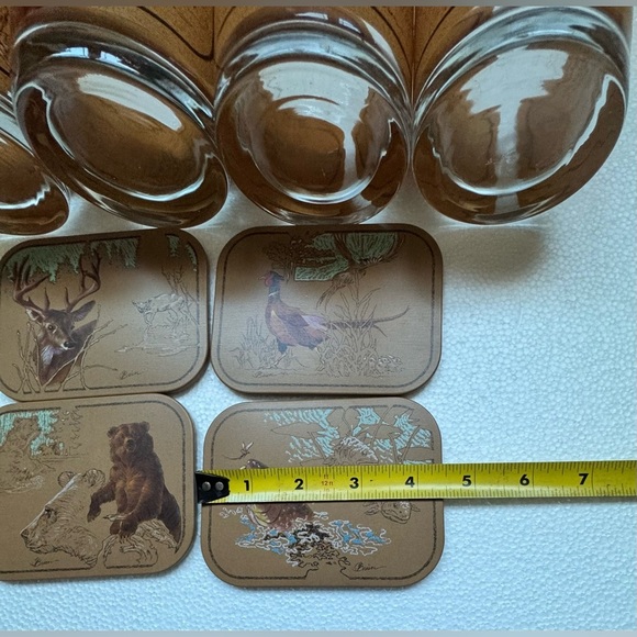 Vintage Wildlife Print Glass Set with Coasters - Picture 9 of 11